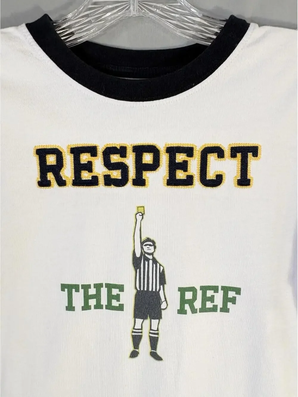 Gymboree Respect The Ref Soccer Embroidered Ringer Tee Youth Size 10 White 2009